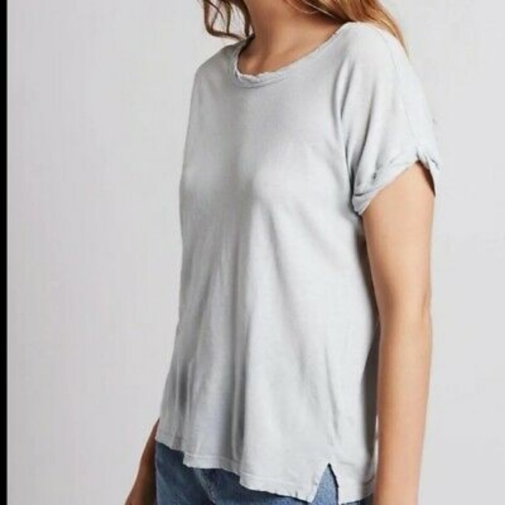 Current Elliot | Pearl Blue Rolled Crew Tee